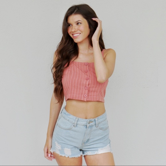 striped crop top - Picture 2 of 5